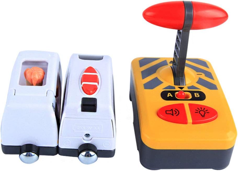 STOBOK Electric Train for Wooden Track Remote Control Train Battery Powered Locomotive with Sound and Light Motorized Toy Vehicles for Kids (No Battery) - Image 3