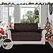 Easy-Going Reversible Loveseat Couch Cover for 2 Cushion Couch Sofa Cover for Dogs Water Resistant Furniture Protector with Foam Sticks Elastic Straps for Pet (Loveseat, Chocolate/Beige)