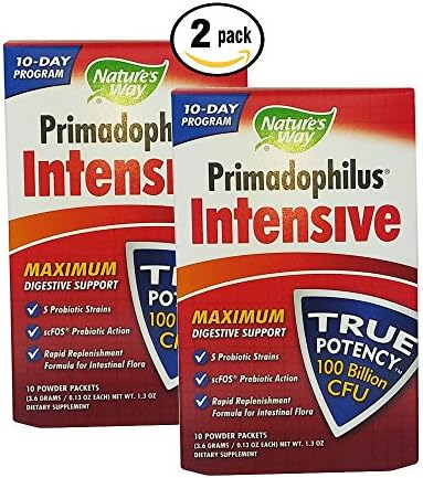 2 pack Natures Way Primadophilus Intensive Probiotic Dietary Supplement 5 strains of 100 billion+active cultures