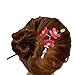 FINGER LOVE Acrylic Geisha Hair Stick with Red Acrylic Cherry Blossom Cluster and Tassel (Red)