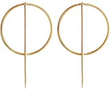 Geometric Modeling Simple Golden Earrings Girl Woman