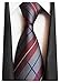 MENDENG New Classic Plaids Check Dark Red Jacquard Woven Silk Men's Tie Necktie
