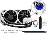 DEEPCOOL CAPTAIN 240EX RGB WHITE, AIO Liquid CPU Cooler, Sync RGB Waterblock and Strip with Cable Controller or Motherboard with 12V RGB 4-pin Header, 2×120mm PWM Fans, AM4 Compatible, 3-year Warranty