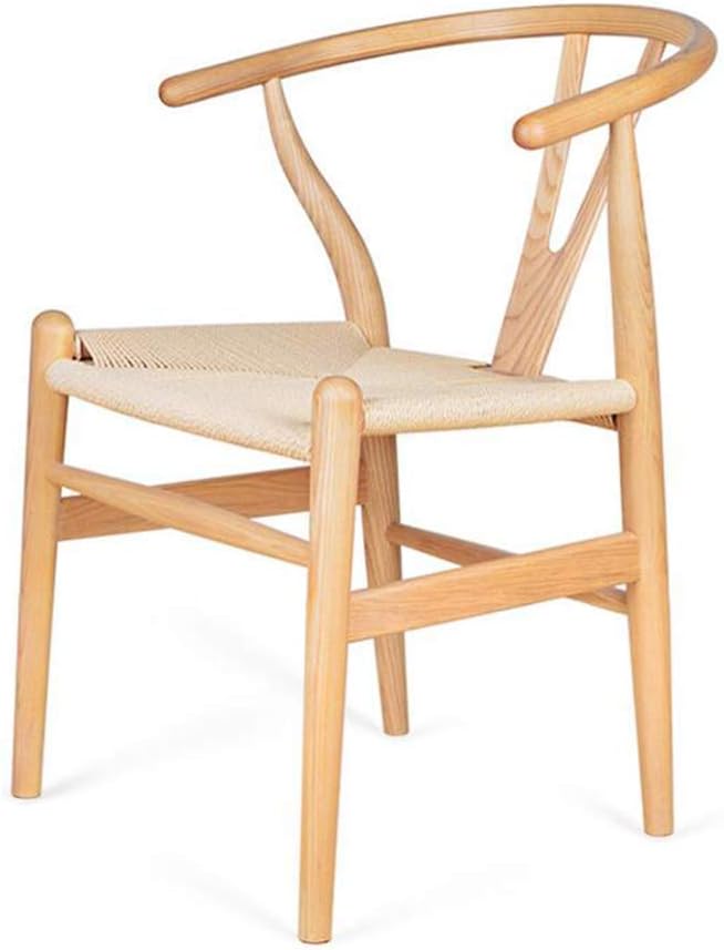 QQXX Chair Amish Dining Ash Wood Side Chair, Weathered, Wishbone Style Woven Natural Woven Cord PU Seat (color : T1)