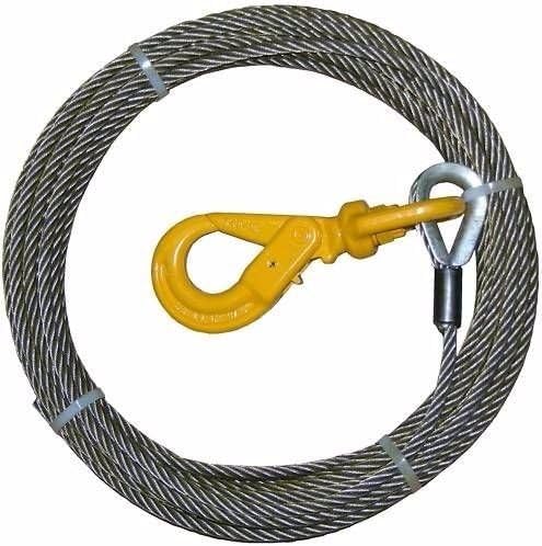 BA Products 4-12SC100LH Winch Cable, 1/2" x 100' EIPS IWRC Steel Core Cable with Self Locking Swivel Hook