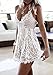 Imily Bela Women's Sleeveless Spaghetti Halter Deep V Neck Backless Lace Mini Jumpsuits