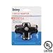 Uninex PS46 T-Shape 3-Outlet Adapter, Outdoor, Heavy Duty, UL Listed, Black, 3-Pack