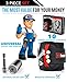 Magnetic Wristband for Holding Tools with Universal Socket Grip - Strong Magnets Armband Tool Holder for Men w/Ratchet Wrench Power Drill Adapter Fathers Day Gifts Tools for Dad, DIY Handyman (Black)