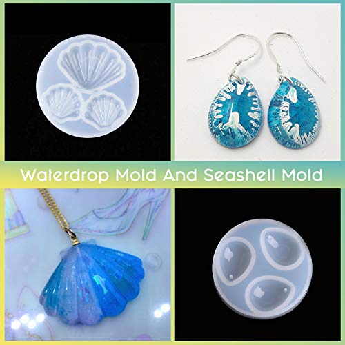 LET'S RESIN Pendant Molds 14 Pcs Resin Jewelry Molds, Silicone Molds for Epoxy Resin, UV Resin, Resin Casting Molds for Jewelry Making DIY Craft