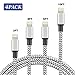 Besiva iPhone Cable, 4Pack 3FT 6FT 6FT 10FT Nylon Braided 8 Pin iPhone Lightning Cable to USB Charger Compatible with iPhone X, iPhone 8/8 Plus/7/7 Plus/6s/6s Plus/6/6 Plus/iPad