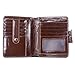 AINIMOER Women's Small Genuine Leather Bi-Fold Wallet Card Holder Coin Pocket with Zipper(Coffee)