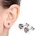 UHIBROS Jewelry Stainless Steel Womens Cubic Zirconia Stud Earrings Multicolor Set Piercing 8 Pairs Multi-Color