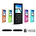 RHDTShop MP3 MP4 Player with a 16 GB Micro SD card, Support UP to 32GB TF Card, Portable Digital Music Player/Video/Media Player/FM Radio/E-Book Reader, Ultra Slim 1.7” LCD Screen, Black