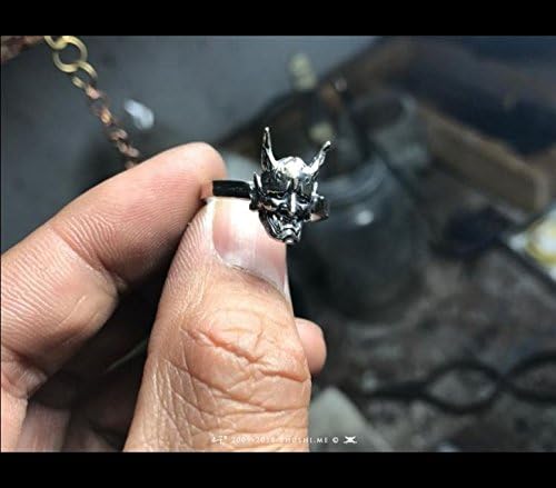 SmilePunk Handmade Hannya Ring 925 Silver Retro Custom-Made Size Mens Gift Original Jewelry (Custom-Made/email us Your Size)