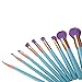 Kuulee New 10Pcs/Set Mermaid Dreams Make Up Brush Set Luxury Make Up Tools Kit Powder Makeup Brushes With Shell Cosmetic Bag