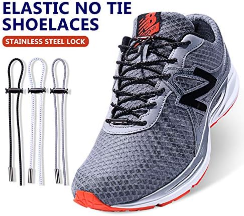 Aiboxin Upgrade Version No Tie Elastic Shoelaces, adjustable laces lock - One Size Fits All Adult and Kids Shoes