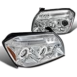 Dodge Magnum Dual Halo Led Chrome Clear Projector Head Lights