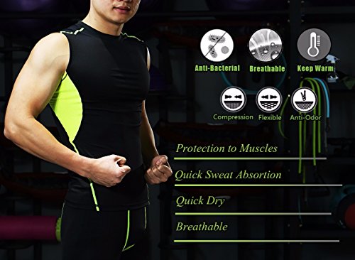 image for CFR Sport Base Layer Compression Tights Vest Men Activewear Muscle Tan