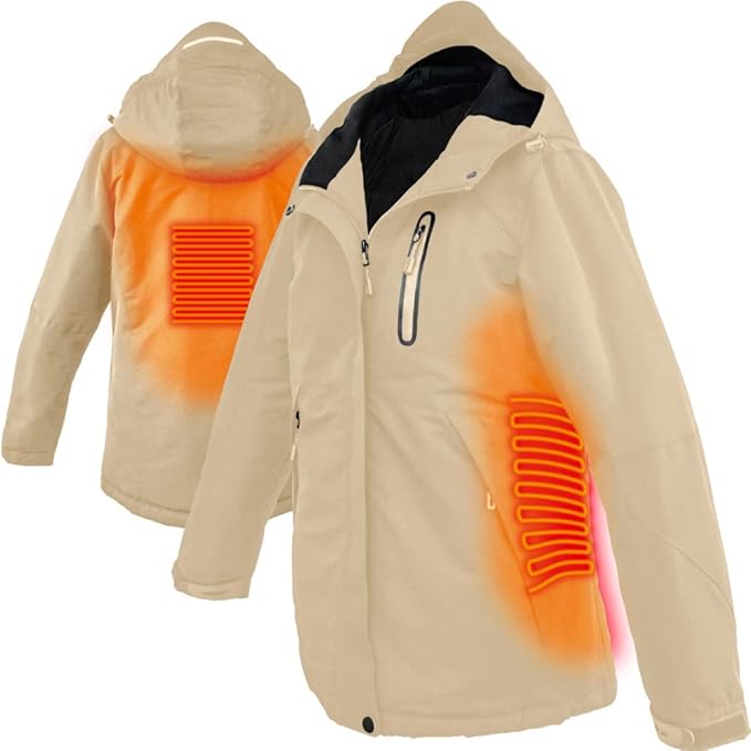 Amazon ヒータージャケット ヒーター付きジャケット ヒートジャケット レディース ベージュ L アウトドア アウトドアジャケット 通販