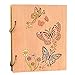 PETAFLOP Photo Album 4x6, Vintage Photo Book with Rustic Wooden Cover Beautiful Butterflies Cutout Design, Holds 120 4 by 6 inch Photos