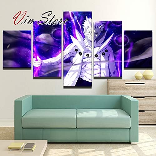 Naruto Tobi Uchiha Obito Man Poster - Modern Artworks 5 Pieces Canvas Art Naruto Anime Poster HD Decor Living Room Painting (No Frame)