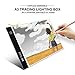 A3 Tracing Light Box, Elfeland Stepless Brightness Control with Memory Function Portable Ultra-Thin Light Panel LED Light Pad Copy Board USB Power Cable for Drawing, Sketching, Animation