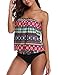 Chenghe Women Blouson Tankini Top High Waist Moderate Bottom Two Piece Swimsuit Purple US 14-16 / XL
