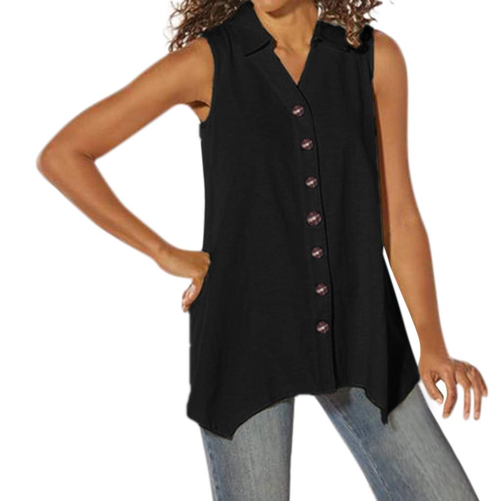 Amazon.com: Women's Summer Sleeveless Sexy Solid Blouse Top, Women's Summer Sleeveless Sexy 
