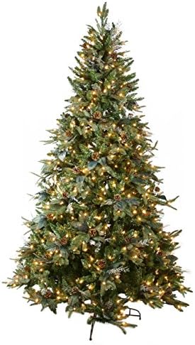 GKI/Bethlehem Lighting Pre-Lit PE/PVC Christmas Tree with 400 Clear Mini Lights, 6-1/2', Green River Spruce