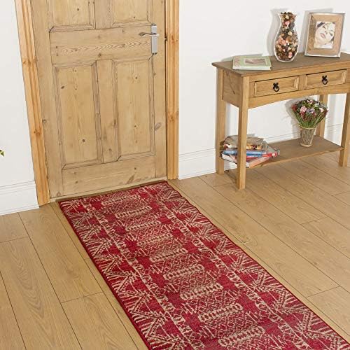 Warrior Hallway Carpet Runner - Any Size - Grey, Red, Taupe or Taupe/Red
