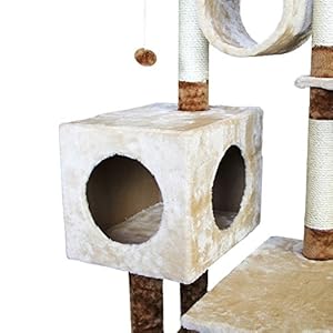 HUIO Cat Climbing Torre Cat Toys Un Sisal Naturale Rope Accessori Cathead Toy Cat Tiragraffi for Animali per Le Medie…