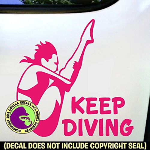 KEEP DIVING Springboard Female Diver Vinyl Decal Sticker B