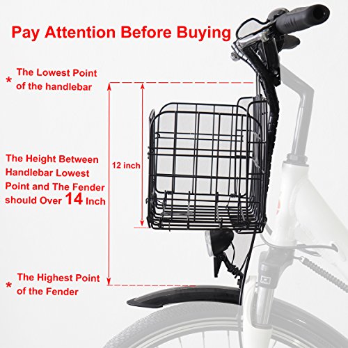 image for ONWAY Bike Basket Women Folding Front Handlebar Rear Rack Bicycle Bask
