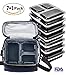 Lunch Box Bag Insulated Lunch Bag Set+7 Pack 3 Compartment Meal Prep Containers