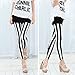 Polytree Women's Black White Vertical Stripes Leggings Pants (Stripes Black White)