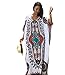 KingsCat Women Print Cami Dress Long Beach Dress Swimsuit Cover Up,White