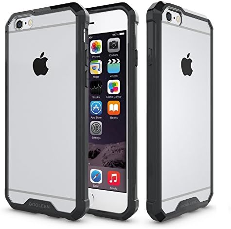 iPhone 6s Plus Case,iPhone 6 Plus Case,GOOLEEN Shockproof Flexible TPU Soft Frame Bumper with Anti-scratch Clear Hard Back Hybrid Protective Case Cover for Apple iphone 6/6s Plus 5.5inch(Black)