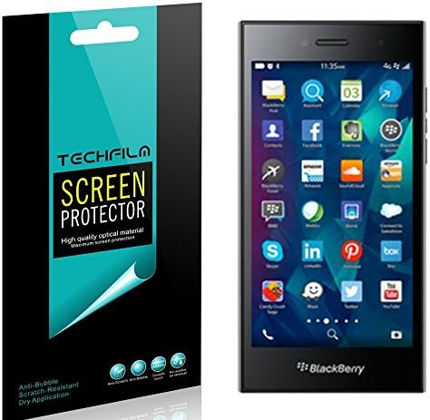 [6-Pack] TechFilm for Blackberry Leap Screen Protector Anti-Bubble Ultra Clear Film - Lifetime Replacements Warranty- Retail Packaging
