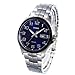 Casio Men's MTP1319BD-2AV Silver Stainless-Steel Quartz Watch with Blue Dial