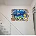 Hatop Kid Room Sea Whale Fish 3D Wall Stickers for Kids Room Removable Decoration DIY PVC Sticker