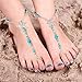 4 Pairs Beach Barefoot Sandals for Women Girls Foot Jewelry Starfish Pearls Turquoise Beaded Elastic
