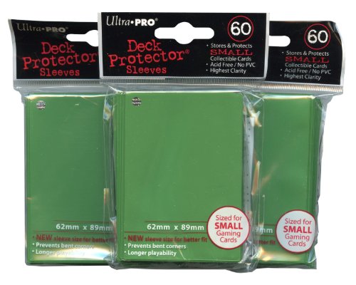 Ultra Pro Card Supplies YuGiOh Sized Deck Protector Sleeves Green 60 Count x3