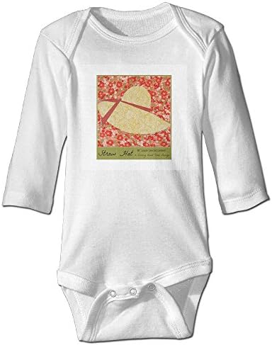 WENXIANSGTISF Straw Hat Paper Pieced Pattern Baby Clothes Long Sleeve Romper Design Lovely Girl 12 Months White