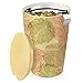 Tea Forte Kati Cup Ceramic Tea Infuser Cup with Infuser Basket and Lid for Steeping, Foliage