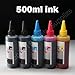 iEagle 5 bottles refill ink (200ml Black,100ml per color, total 500ml) For Brother PGI-250 CLI-251 Pixma MX722 Pixma MX922 Pixma MG5420