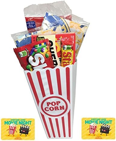Fun Mike and Ike Flavors Movie Night Popcorn, Candy And Redbox Movie Gift Basket (Cherry Cola)