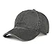 WINCAN Washed Dyed Cotton Twill Low Profile Adjustable Baseball Cap Denim 6 Panel Stitch Baseball Hat (Dark Grey)