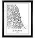 Chicago Print Map of Chicago City Maps Chicago Map Print Map Art Print Black and White Map Illinois Map Wall Art Modern Cities Minimalist Map Art 8x10 Unframed