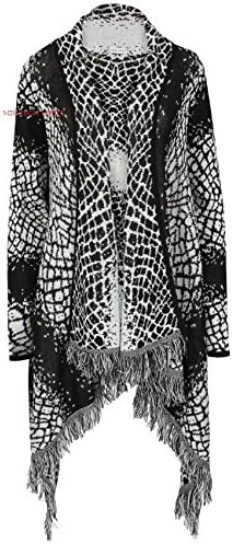 Miss High Street Skull Print Open Knitted Cardigan