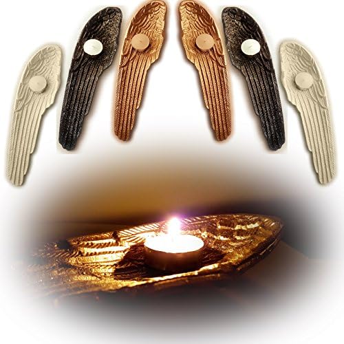 Large Guardian Angel Wing Votive Tealight Candle Holder Ornament (White)
